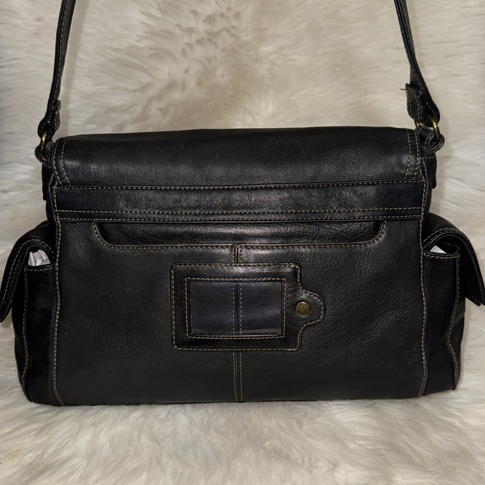 Fossil Black Leather Messenger Shoulder Bag - Picture 4 of 16